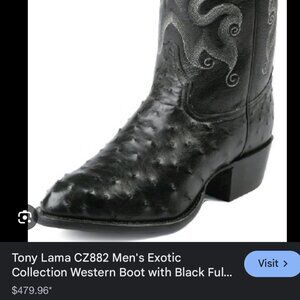 Tony Lama Mens Boots- 100% Ostrich Leather.